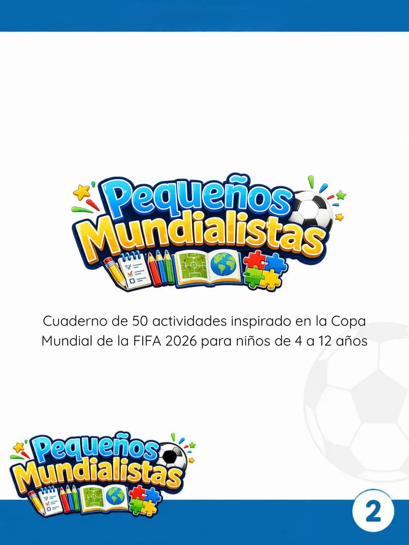 Página 2 del cuaderno Pequeños Mundialistas