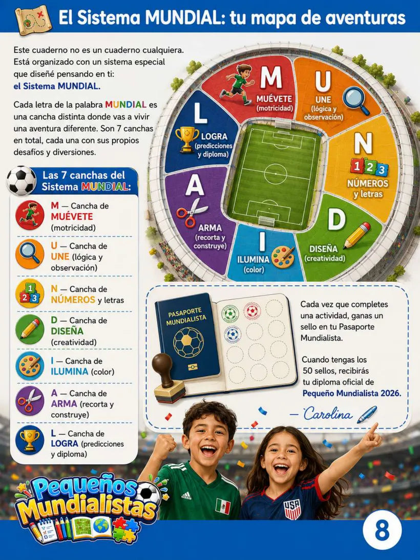 Página 8 del cuaderno Pequeños Mundialistas