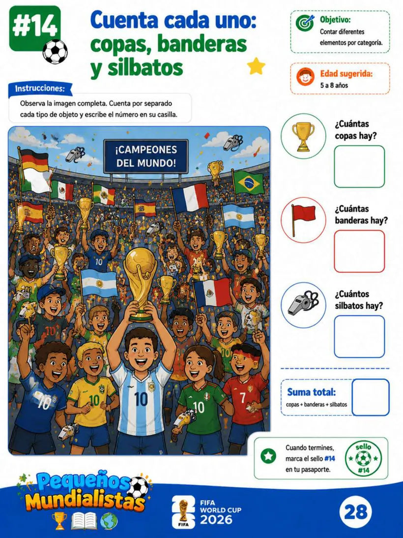 Página 28 del cuaderno Pequeños Mundialistas